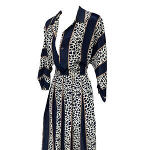 Vintage mix print 80s dress